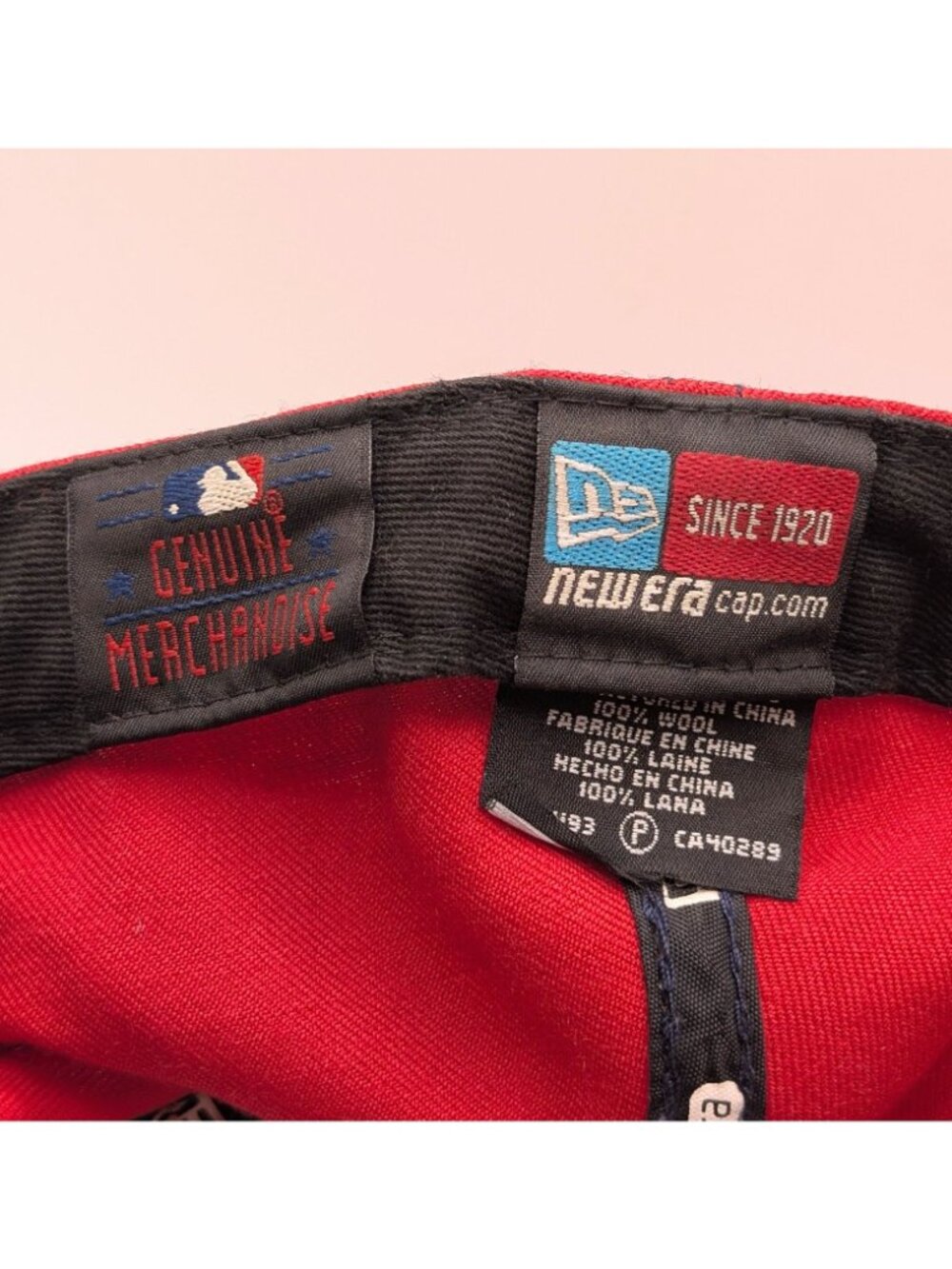 Boston Red Sox New Era MLB Baseball 59FIFTY Fitted Hat Size 7 3/4 Thick Stitch - Picture 5 of 6